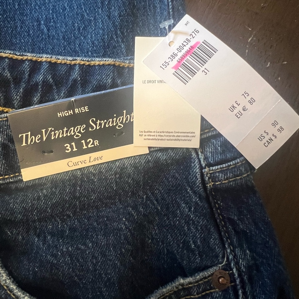 Abercrombie & Fitch Dark Blue Vintage Straight Jeans